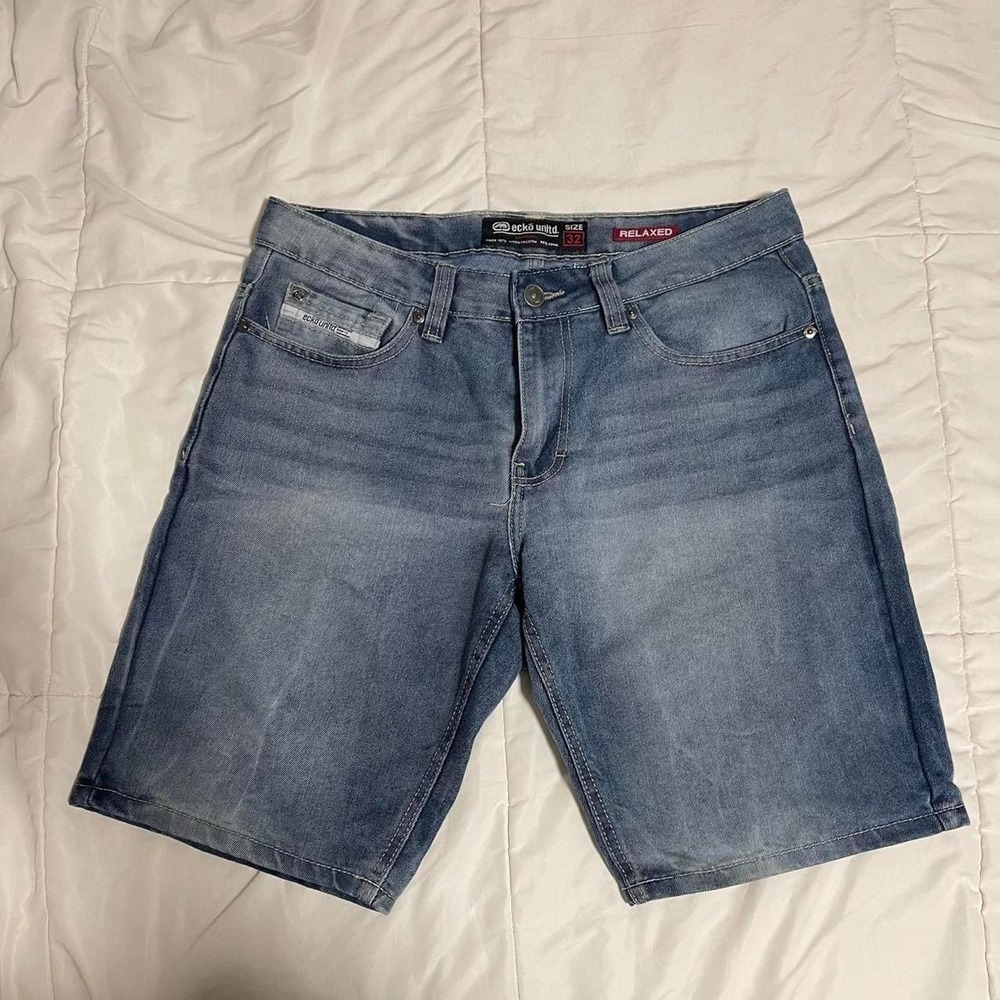 Y2K ecko-unltd relaxed‎ fit blue jorts 32